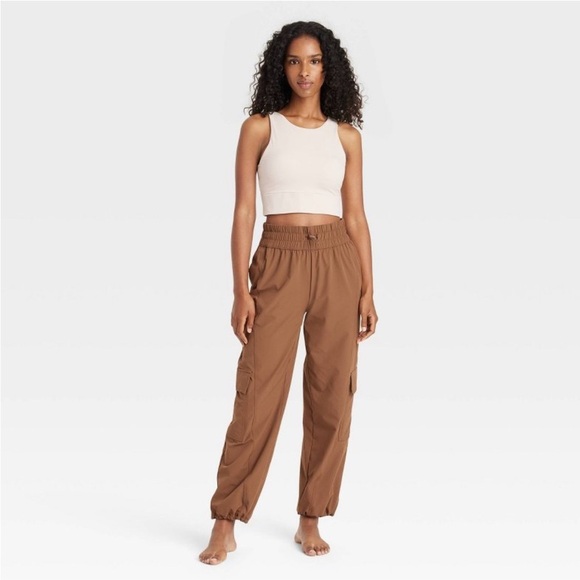 Women's High Neck Longline Bra - JoyLab™ Cream new - Picture 1 of 5